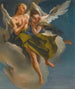 Twee vliegende engelen - Giovanni Battista Tiepolo — weergave van het kunstwerk