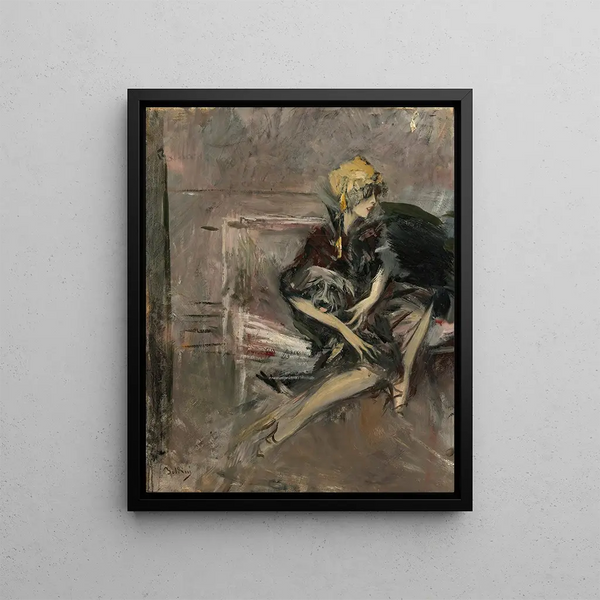 Giovanni Boldini - Lady In A Yellow Hat With Her Dog The Marchesa Casati.webp