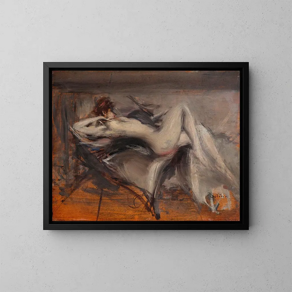 Nu vrouwelijk - Giovanni Boldini — ingelijst kunstwerk aan de muur