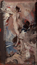 Female Nude Painting with Tiger Skin - Giovanni Boldini — artwork view