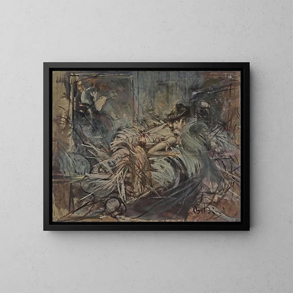 Het model van de kunstenaar - Giovanni Boldini — ingelijst kunstwerk aan de muur