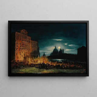 Giovanni Grubacs - Nocturnal Venetian scene on the Feast of the Redentore.webp
