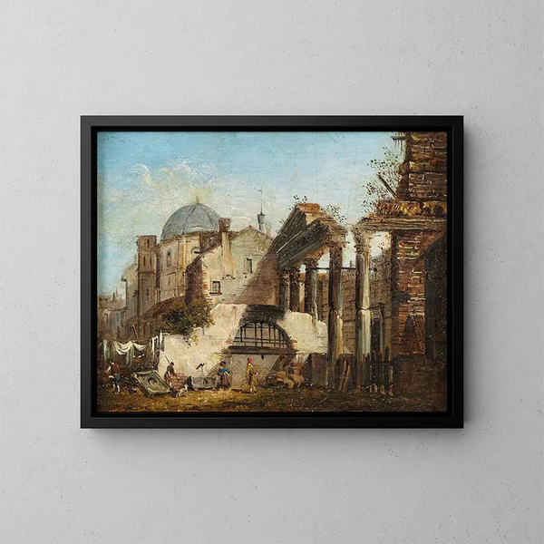 Le Forum Romain - Giovanni Migliara — ingelijst kunstwerk aan de muur