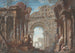 Caprice architectuur met een monumentale boog - Giovanni Niccolò Servandoni — weergave van het kunstwerk
