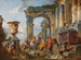 Een caprice met Sint-Pieter die predikt aan de Romeinen - Giovanni Paolo Panini — weergave van het kunstwerk