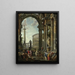 Een architectonisch fantasie met de filosoof Diogenes en andere personages - Giovanni Paolo Panini — ingelijst kunstwerk aan de muur