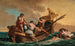 Maritiemen die een jonge jongen drijvend op zee redden in een mand - Giovanni Paolo Panini — weergave van het kunstwerk