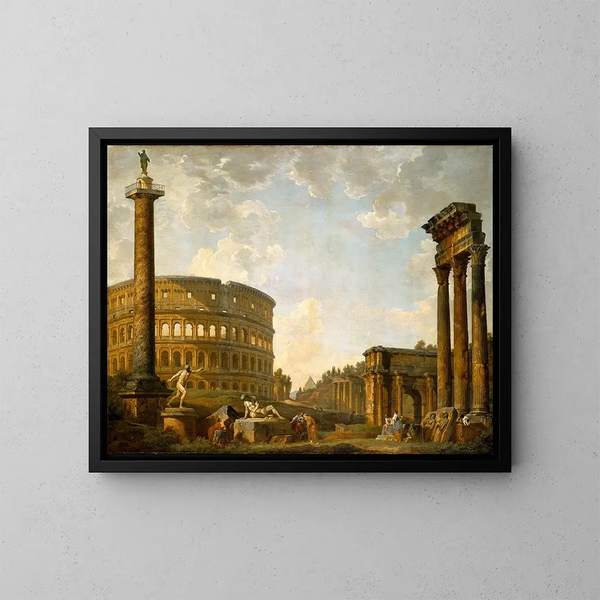 Caprice romein: Het Colosseum en andere monumenten - Giovanni Paolo Panini — ingelijst kunstwerk aan de muur