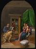 Sint Lucas die de Maagd en het Kind Jezus tekent - Girolamo da Carpi — weergave van het kunstwerk