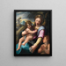 Maria met het kind en de kleine Sint-Jan-Baaltja - Girolamo Macchietti — ingelijst kunstwerk aan de muur