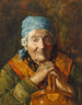 Een studie van een oude vrouw - Girolamo Nerli — weergave van het kunstwerk