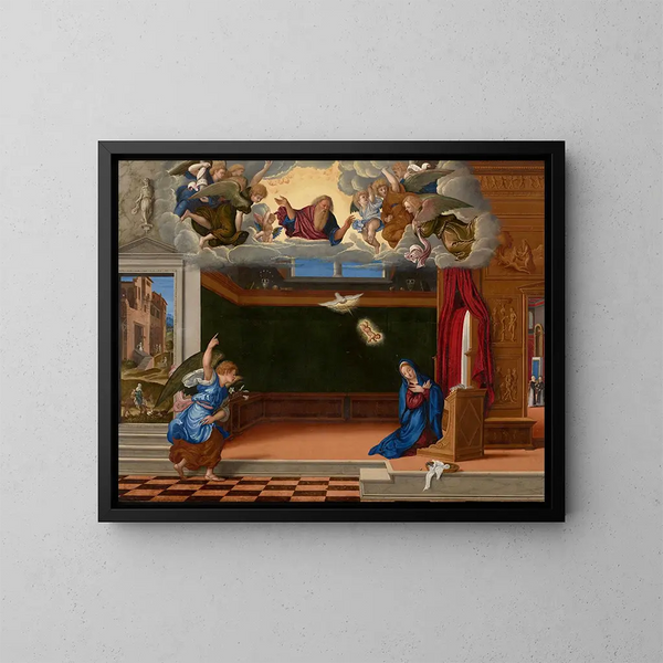 L'Annonciation - Girolamo da Santacroce — ingelijst kunstwerk aan de muur
