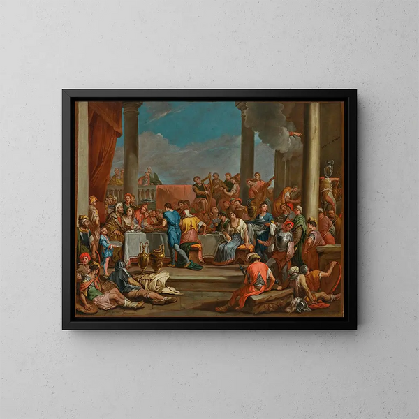 Het Banket van Balthazar - Giulio Carpioni — ingelijst kunstwerk aan de muur