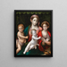 De Maagd met Kind met de heilige Johannes de Doper en heilige Catherine van Alexandria - Giulio Francia en Atelier — ingelijst kunstwerk aan de muur
