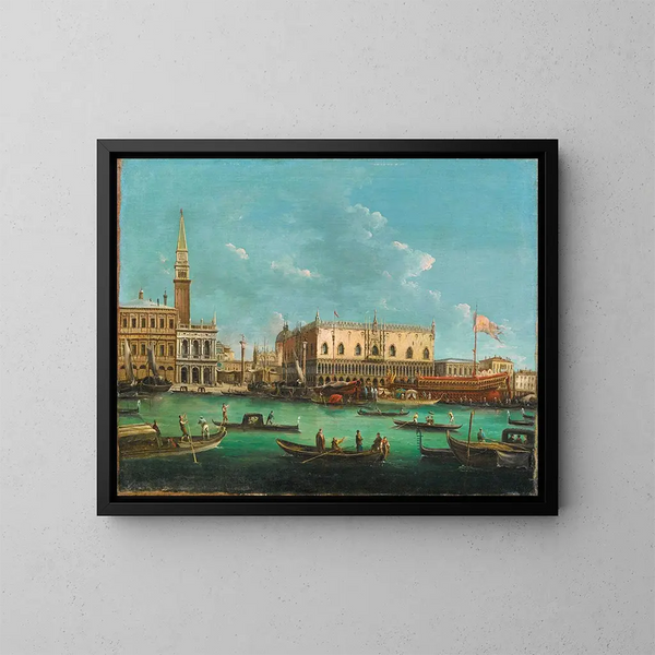 Le Bucintoro au Molo de Venise le jour de l'Ascension - Giuseppe Bernardino Bison — ingelijst kunstwerk aan de muur