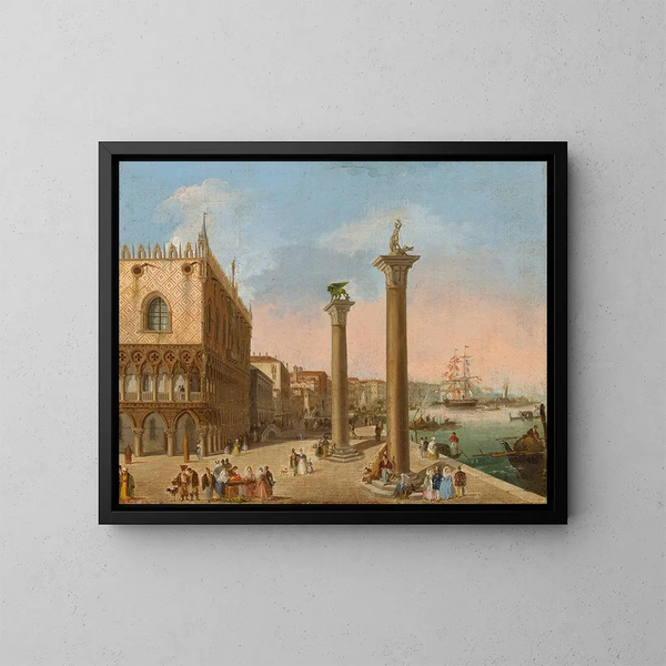 Le Môle naar de Riva degli Schiavoni in Venetië - Giuseppe Bernardino Bison — ingelijst kunstwerk aan de muur