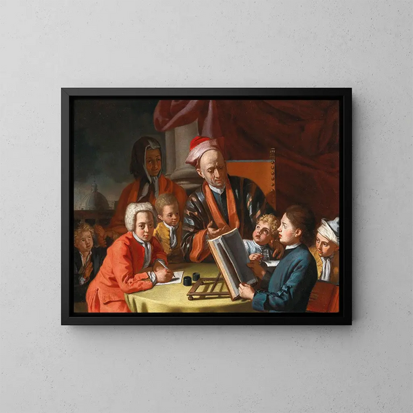 La Leçon - Giuseppe Bonito — ingelijst kunstwerk aan de muur