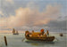 Venetiaans tafereel met een gondel op een lagune - Giuseppe Canella — weergave van het kunstwerk