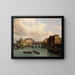 L'île de la Cité en de Quai Conti gezien vanaf de Kunstbrug - Giuseppe Canella — ingelijst kunstwerk aan de muur