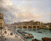 De stad en de Pont Neuf gezien vanaf de kade van het Louvre - Giuseppe Canella — weergave van het kunstwerk