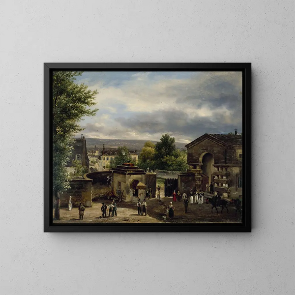 La barrière de la rue Royale à Montmartre - Giuseppe Canella — ingelijst kunstwerk aan de muur