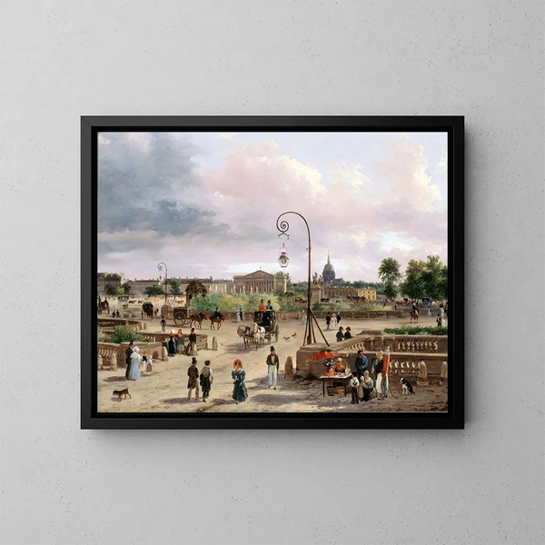 La place Louis XVI, place de la Concorde en 1829 - Giuseppe Canella — ingelijst kunstwerk aan de muur