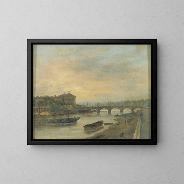 Le Palais Bourbon et le pont Louis XVI, pont de la Concorde - Giuseppe Canella — ingelijst kunstwerk aan de muur