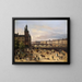 van het marktplein met bloemen, de Klokketoren, de Pont au Change en de Pont Neuf - Giuseppe Canella — ingelijst kunstwerk aan de muur