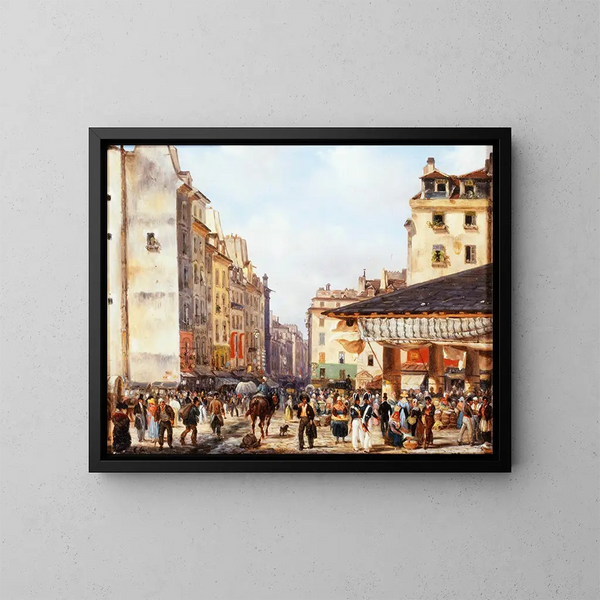 Les Halles - Giuseppe Canella — ingelijst kunstwerk aan de muur