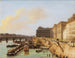Parijs, uitzicht op de kunst- en het Louvre-bruggetje - Giuseppe Canella — weergave van het kunstwerk