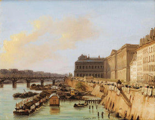 Giuseppe Canella - Paris Vue de la Passerelle des Arts et du Louvre.webp