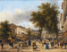 Parijs, uitzicht op het Théâtre des Variétés aan de Boulevard Montmartre - Giuseppe Canella — weergave van het kunstwerk