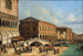 Venetiaans schilderij, uitzicht op de Riva degli Schiavoni met de Ponte della Paglia - Giuseppe Canella — weergave van het kunstwerk