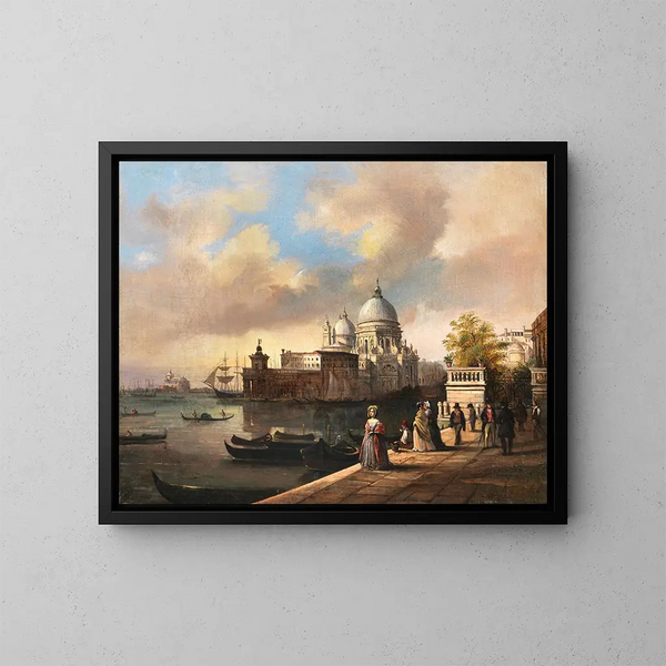 van Venetiaanse ingang bij de Giardini Reali - Giuseppe Canella — ingelijst kunstwerk aan de muur