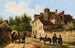 Rue de village dans la banlieue de Paris - Giuseppe Canella — weergave van het kunstwerk