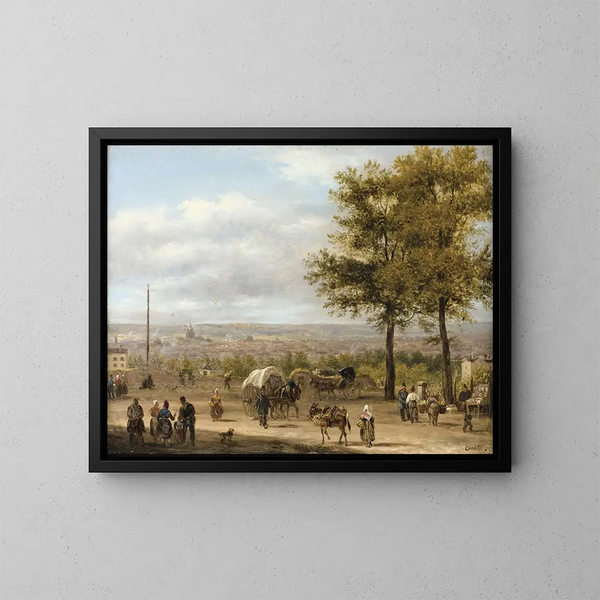 Uitzicht op de hoogten van Parijs - Giuseppe Canella — ingelijst kunstwerk aan de muur