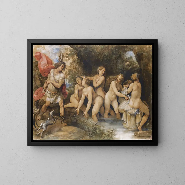 Diane en Actéon - Giuseppe Cesari — ingelijst kunstwerk aan de muur