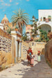 Une allée d'été à Capri - Goffredo Sinibaldi Paolucci — weergave van het kunstwerk