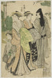 La courtisane Komurasaki du Tamaya défilant avec ses suivantes - Gokyo — weergave van het kunstwerk