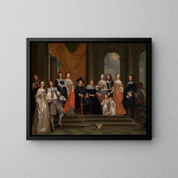 Portret van familie - Gonzales Coques — ingelijst kunstwerk aan de muur