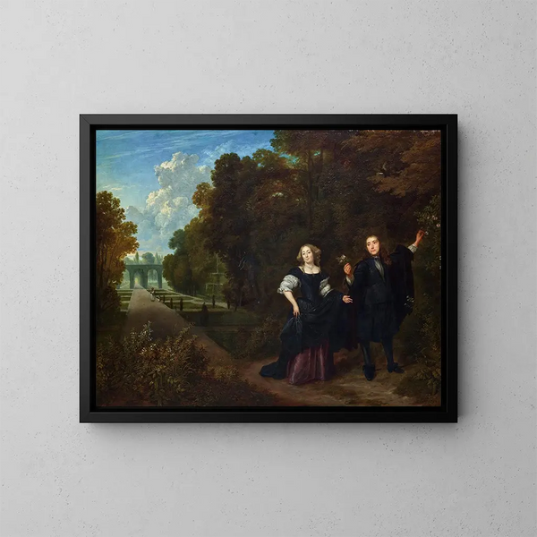 La Promenade - Gonzales Coques — ingelijst kunstwerk aan de muur