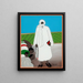 Amadou Bamba en de knielende gelovigen - Gora Mbengue — ingelijst kunstwerk aan de muur