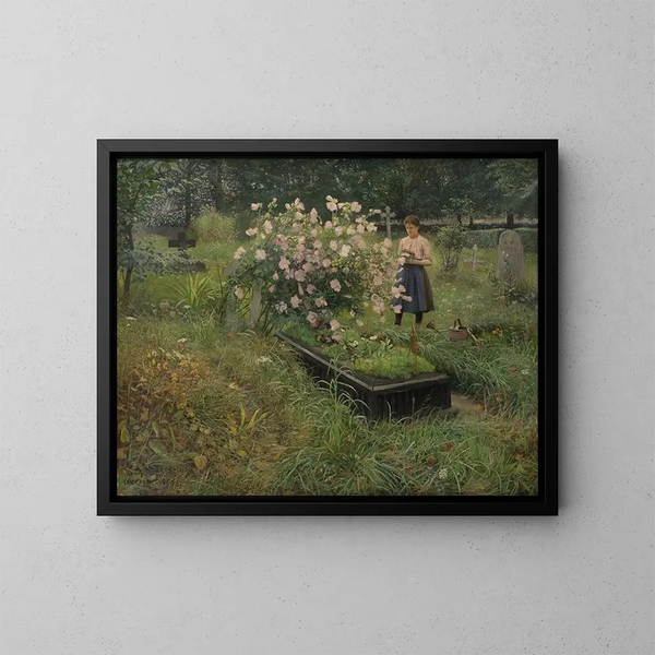 Begraafplaats scène - Gottfrid Kallstenius — ingelijst kunstwerk aan de muur
