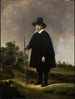 Portrait of a man on a landscape background - Govert Flinck — artwork view