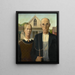 Amerikaanse gotische schilderij - Grant Wood — ingelijst kunstwerk aan de muur
