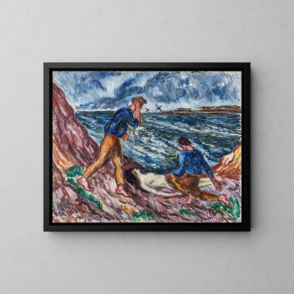 Gevonden op de kust - Gösta Sandels — ingelijst kunstwerk aan de muur