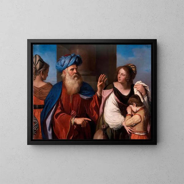 Abraham jagt Agar en Ismaël - Guercino — ingelijst kunstwerk aan de muur