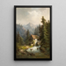 Watermill painting in the mountains - Guido Hampe — framed artwork on a wall