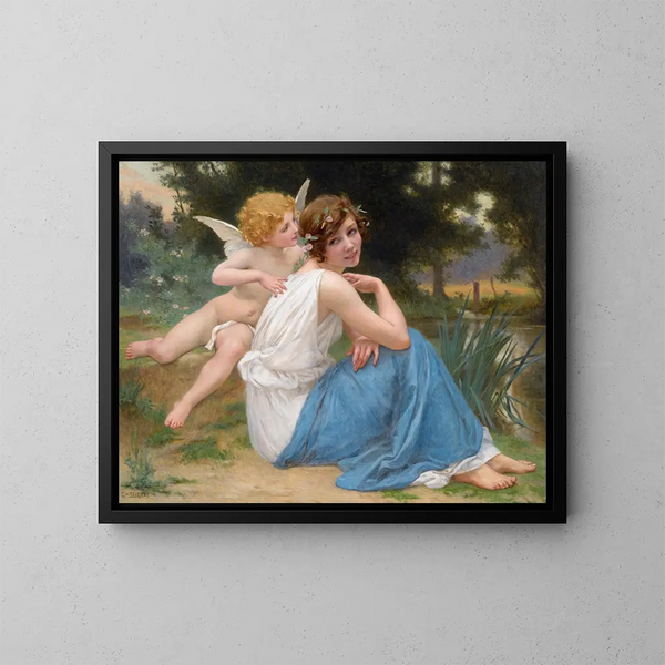 Cupidon en Psyche - Guillaume Seignac — ingelijst kunstwerk aan de muur