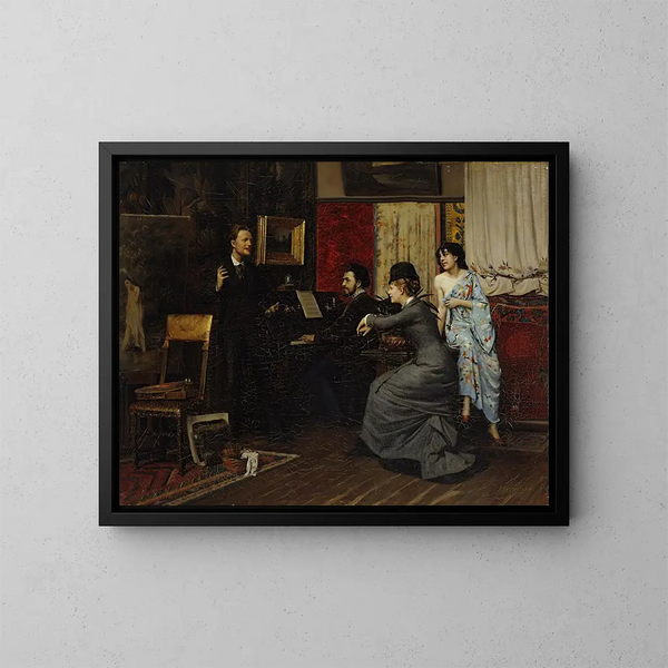 Muziek in de werkplaats - Gunnar Berndtson — ingelijst kunstwerk aan de muur